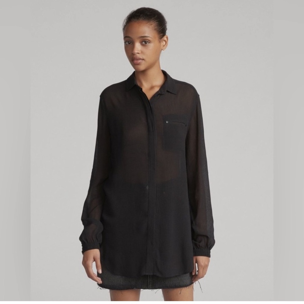 Rag & Bone Black Shelly Shirt Women’s Medium